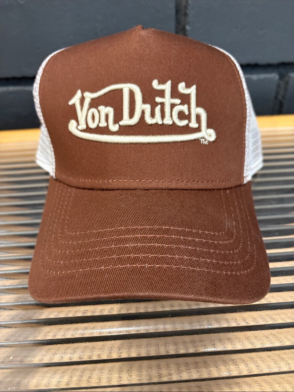 Von Dutch Brown and White Trucker Hat